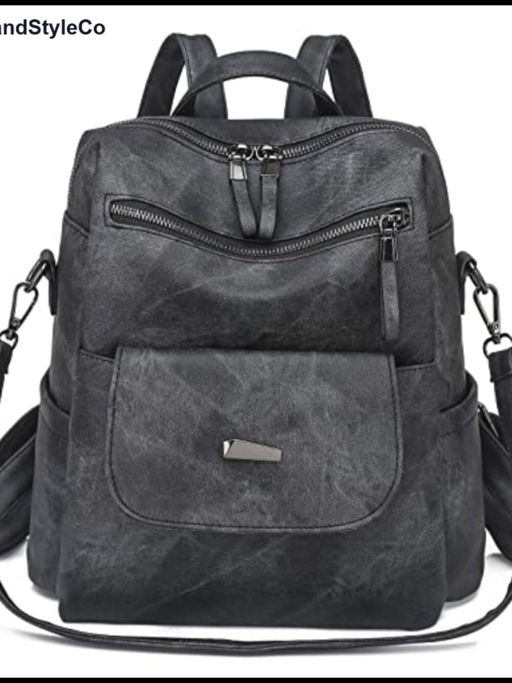 PU Leather Backpack Purse Convertible Anti Theft Waterproof Travel Bag